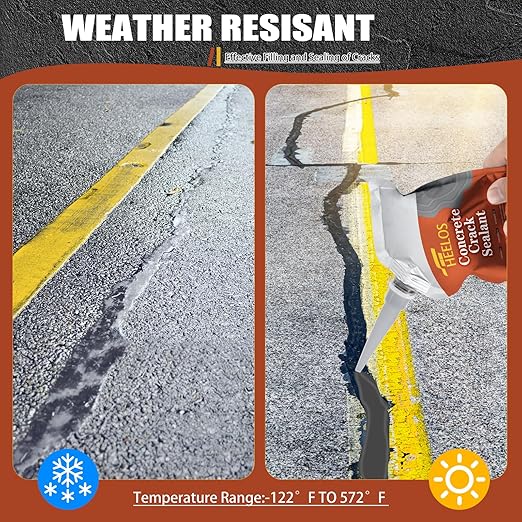 Cement Crack Filler 2Pack Grey, Self Leveling Cement Crack Sealant, High Elasticity Concrete Crack Filler Repair Sealer, Waterproof Caulking Glue for Driveway, Patio, Sidewalk, Garage Floor Repair