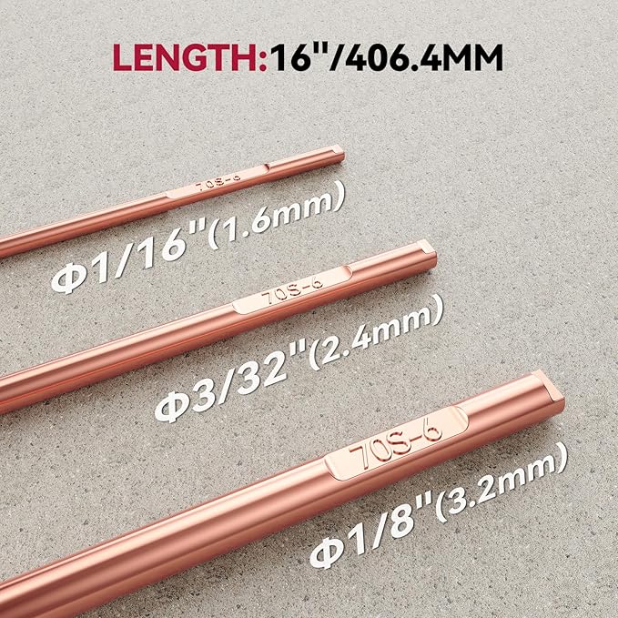 ARCCAPTAIN Mild Steel TIG Welding Rod ER70S-6, Welding Wire Filler Rod, 1/8" X 16", 5LB