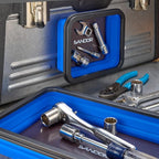 Collapsible Magnetic Parts Tray Set - 3 Different Size Tool Trays for Screw, Bolts, Nuts, Washers, Pins and Other Small Metal Parts, Mechanic Tool Gifts for Men - Blue