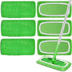 6 Pack Reusable Microfiber Mop Pads Compatible with Swiffer Sweeper Mop, Dry Sweeping Cloths & Wet Mopping Cloths, Washable Wet Pads Refill for Hardwood Surface Floor Cleaning