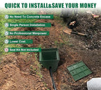 2 Sets 20x20x20in Underground Splice Box W/FRP Cover,Large Enclosure Precast Polyethylene Distribution Pull Pit Access Electrical Junction Boxes Drillable Tapered Wiring for Cable