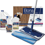 Bona Ultimate Hardwood Floor Care Kit - Includes Microfiber Mop, Hardwood Floor Cleaning Solution and Refill, Hardwood Floor Polish, Microfiber Cleaning Pads, and Microfiber Dusting Pad