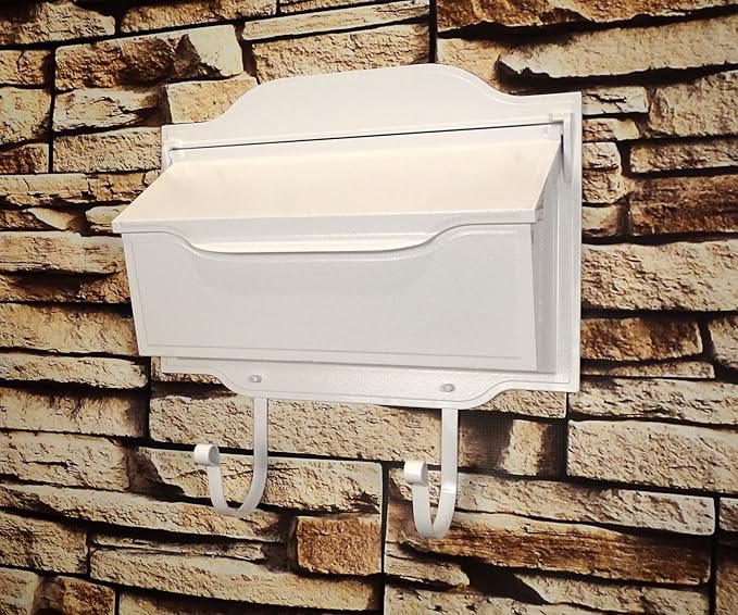 Special Lite Contemporary Horizontal Wall Mount Mailbox - White Aluminum Mailbox for Wall Mount - SHC-1002-WH
