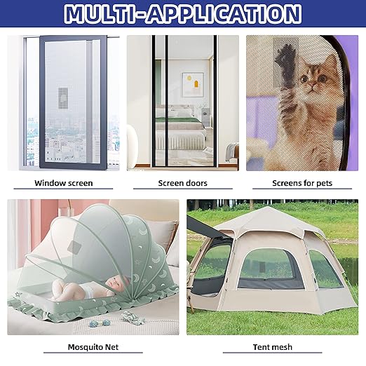 KING MOUNTAIN 20 Sheets Black Window Screen Repair Patches,4×4 in Window Screen Repair Kit for Window Screen and Screen Door Tears Holes, Strong Adhesive Screen Tape Mesh Repair,Quick & Waterproof