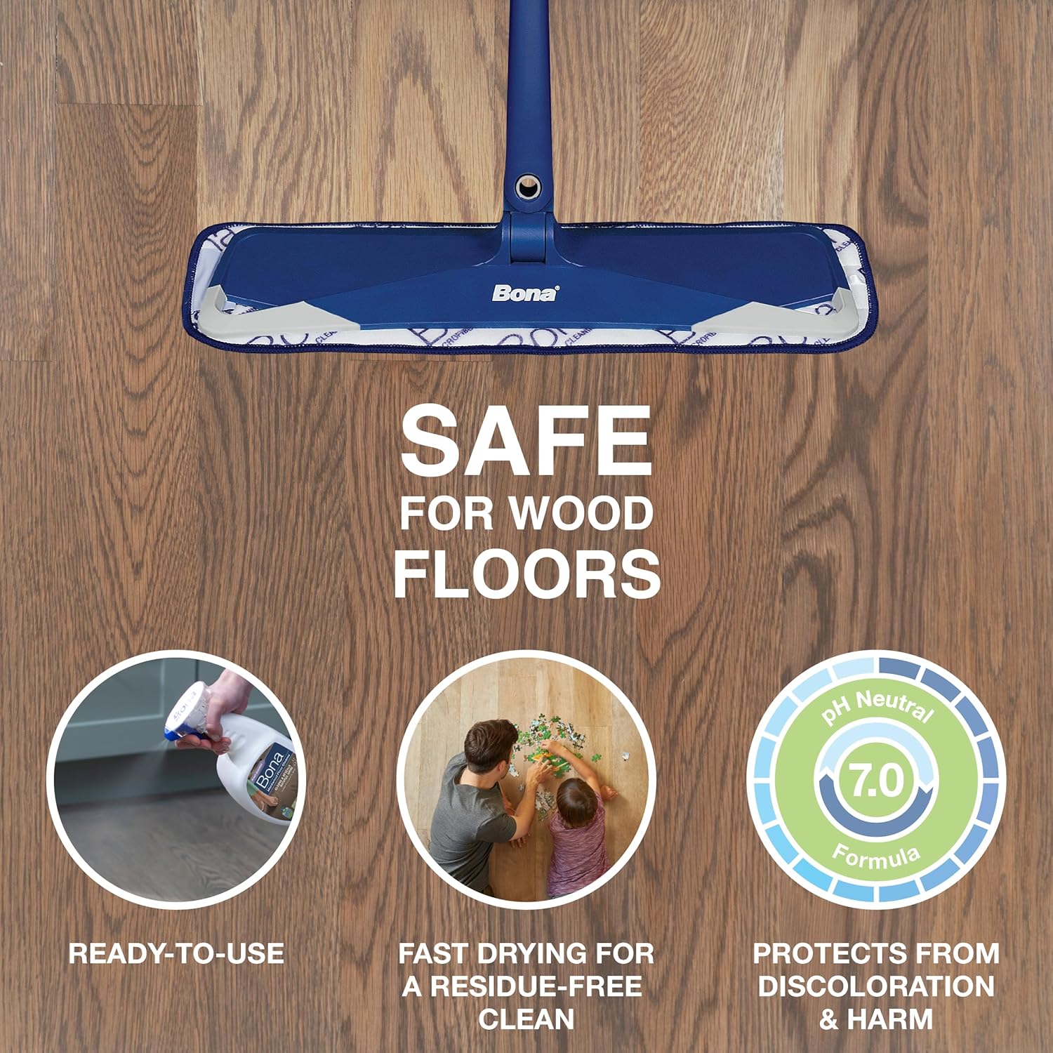 Bona Hardwood Floor Cleaner Spray - 32 fl oz - Lavender Thyme Scent - Refillable - Residue-Free Floor Cleaning Solution for Wood Floors