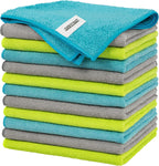FIXSMITH Microfiber Cleaning Cloth - Pack of 12, Multi-Functional Towels, Size: 12 x 16 in, Highly Absorbent Rags, Lint-Free, Streak-Free for Car, Kitchen, Home, Office