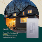 TOPGREENER Elite Series Kalide Dual Load Dimmer Light Switch, Double LED Dimmer Switch, Full Range Dimming, Single Pole, 120VAC, 60Hz, 200W LED/CFL, Neutral Wire Not Required, TGDDS-SV, Silver