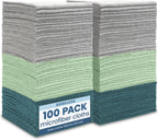 S&T INC. 100 Pack Microfiber Cleaning Cloth, Edgeless Bulk Towels for Home, Reusable Microfiber Towels for Cars, Cleaning Rags, Assorted, 11.5 Inches x 11.5 Inches, 100 Count