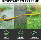 POWGRN 3 FT 2 Pack 12/3 Gauge Extension Cord with Multiple Outlets Outdoor, 3 Outlet Extension Cord Heavy Duty Yellow with Lighted, Tri-Tap Power Cable, 12AWG 15Amp 1875Watts 125Volts SJTW, ETL Listed