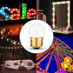 S11 Indicator Incandescent Ceramic White Night Bulb with E26 Base, 7.5W White Light with 40 Lumen Brightness, Perfect for Home Decor, Pack of 20