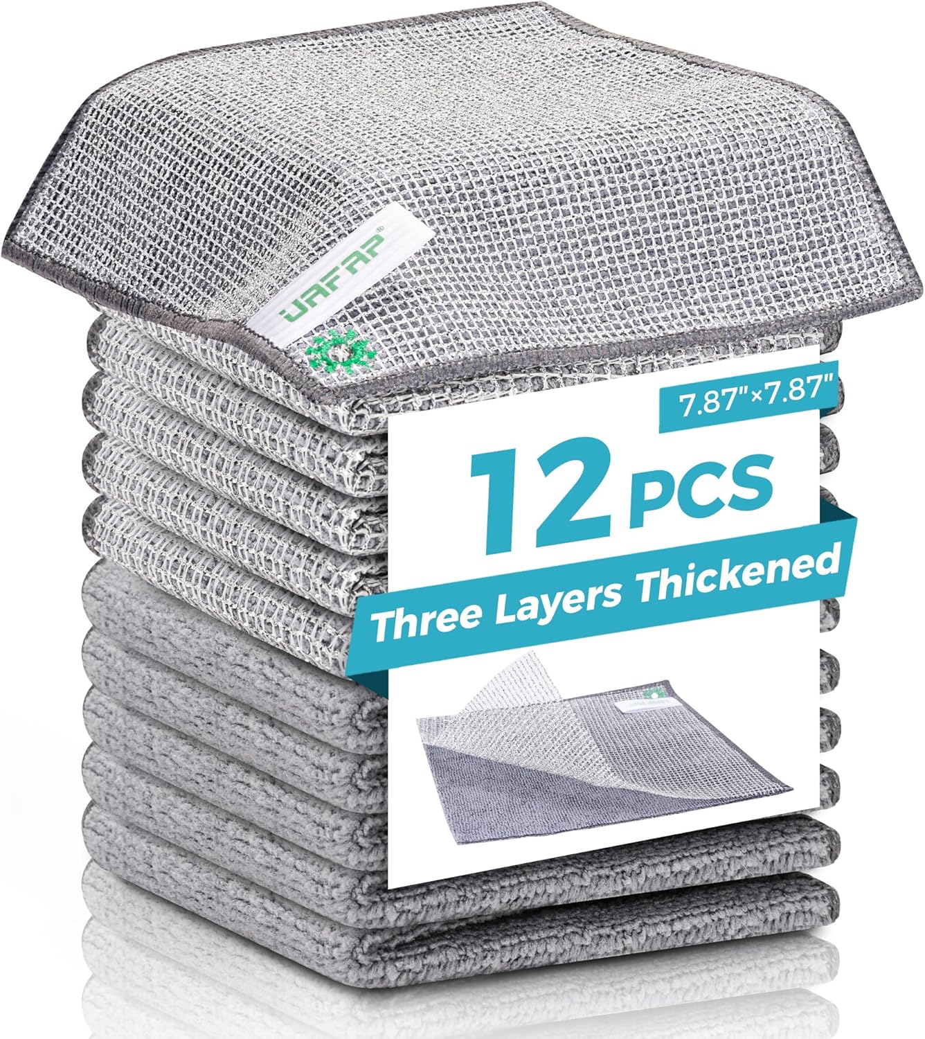 12Pcs New Upgrade 2-Layer Non Scratch Wire Dishcloth,Wire Dishwashing Rag,Reusable Quick-Dry Odor-Free Scrub Cloths for Dishes, Kitchen Cleaning Dish Rags for Cookware,Sinks, Dishes,Stove ﻿