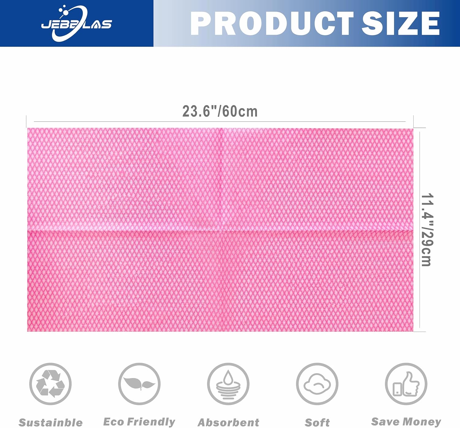 JEBBLAS 50Ct Foodservice Cleaning Towel, Reusable Paper Towels,11.4" x 23.6" Kitchen Cleaning Cloth All Purpose Dish Towels, Foodservice Wipes