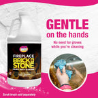 Quick N Brite Fireplace Gel Cleaner for Brick, Stone, Rock, Tile, and Marble, Nonabrasive Fireplace Cleaner, Made in the USA, 64oz