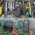 12-Inch Heavy Duty Small Tool Bag with D-Ring Clip,Flag Patch&Shoulder Strap - Small Tactical Molle Zipper Tool Bag,EDC Storage Tool Bags for Men,Multipurpose Utility Work Organizer Bag