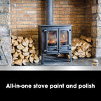Furniture Clinic Stove Restorer | Matte Black High Heat Paint | Restores and Protects Cast Iron | For use on Log Burners, Grates, & Fireplaces | 8.5oz / 250ml