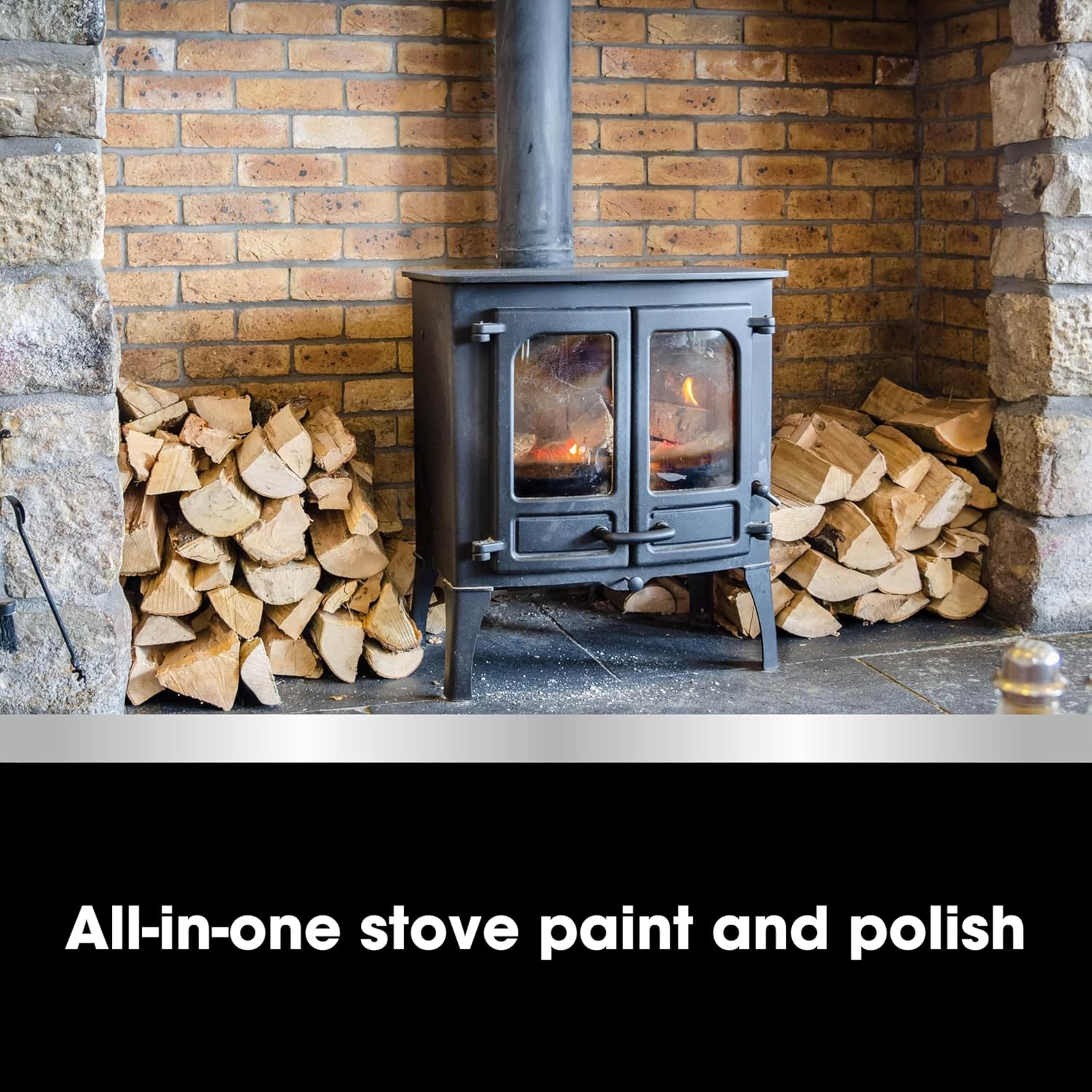 Furniture Clinic Stove Restorer | Matte Black High Heat Paint | Restores and Protects Cast Iron | For use on Log Burners, Grates, & Fireplaces | 8.5oz / 250ml