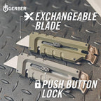Gerber Gear Prybrid Multi Tool Utility Pocket Knife - Utility EDC Razor Knife with Retractable Blade and Pry Bar - Grey
