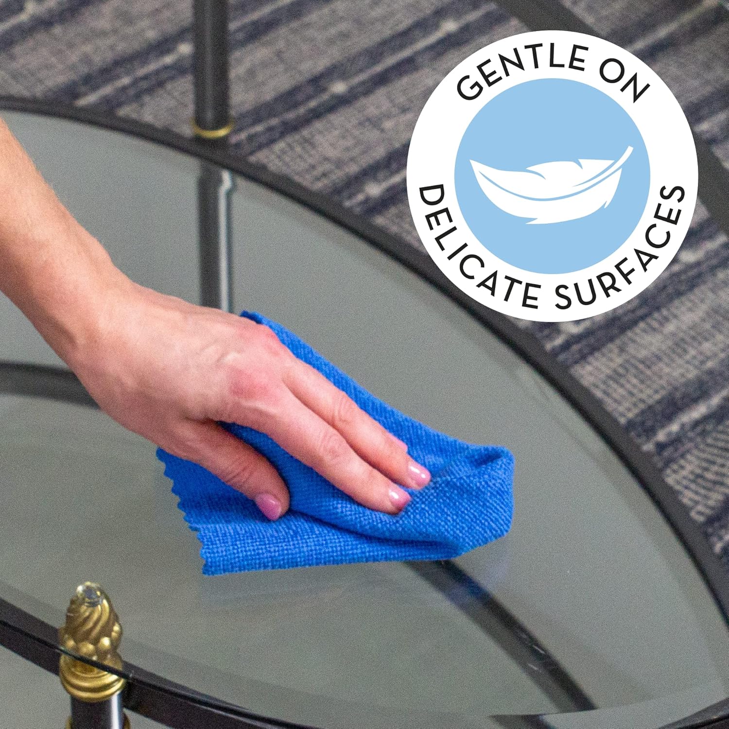 S&T INC. 50 Pack Microfiber Cleaning Cloth with Box, Bulk Towels for Home, Reusable Microfiber Towels for Cars, Cleaning Rags, Blue, 11.8 Inches x 11.8 Inches, 50 Count