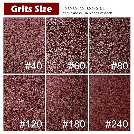 100pcsTriangle Sanding Paper Set, 60-240 Grit, Fits 3-1/8" Oscillating Tools - Aluminum Oxide Hooks & Loop for Wood, Metal, Drywall