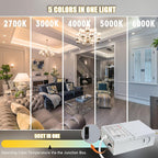 LAMPHOME 6-Pack of 4-Inch Slim LED Recessed Lights with Junction Box, Adjustable Color Temperatures (2700K-5000K), 9W Equivalent to 75W, Dimmable, 950LM Brightness - ETL and Energy Star Certified