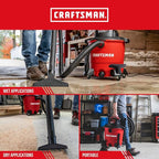 CRAFTSMAN CMXEVBE18690 9 Gallon 4.25 Peak HP Wet/Dry Shop Vac, Portable Shop Vacuum Wet and Dry with Filter, Dust Bag, Dusting Brush, Hose and Attachments for Home, Garage and Automotive Cleaning