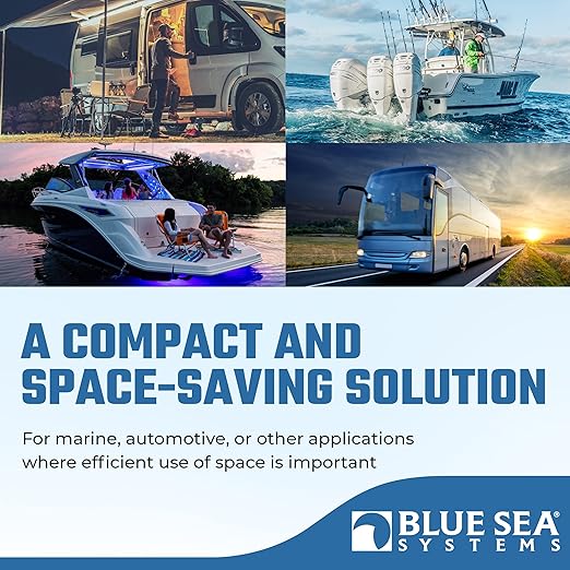 Blue Sea Systems 5026 ST Blade Fuse Block 12 Circuit with Ground and Cover, 100 Amps