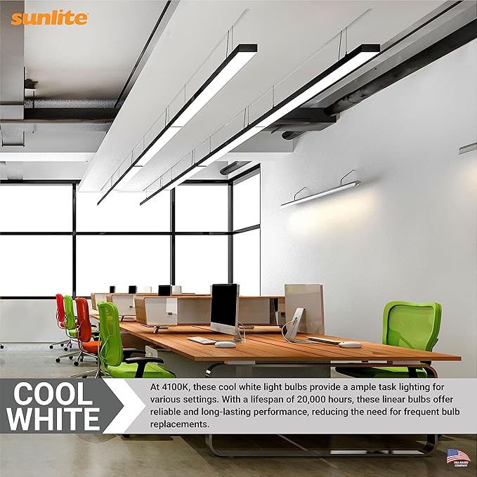 Sunlite 30310 F14T5/841 2 Foot T5 Linear Fluorescent Lamp, 14 Watts, 1200 Lumens, 4100K Cool White, Miniature G5 Bi-Pin Base, ROHS Compliant, High Performance Straight Tube, 40 Pack