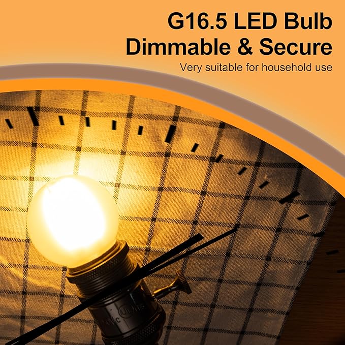 Frosted G16.5 Led Bulb, Matt Vanity Globe Light Bulbs, E26 Dimmable Globe Small Round Edison Light Bulbs, 6w 2700k Vintage LED Filament Edison Bulb