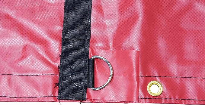 Mytee Products 20' x 27' Flatbed Truck 18 Oz Lumber Tarp with 6 FT Drop - Red Heavy Duty Vinyl Waterproof Tarp for Trailers to Protect Cargo from Wind, Rain, Snow and Sun