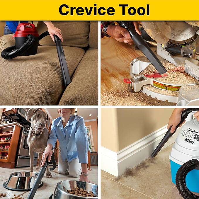 Shop-Vac 9064300 1.25 Inch Diameter Cleaning Kit, Includes Round Brush, Crevice Tool, and Gulper Nozzle, Black, Ideal for Upholstery, Blinds, and Car Interiors (1-Pack)