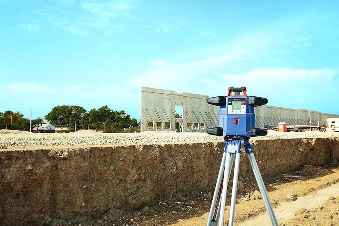 BOSCH GRL4000-80CHV REVOLVE 18V Connected Self-Leveling Horizontal/Vertical Rotary Laser, Includes CORE18V 4 Ah Battery & Charger, Receiver, Wall Mount, Remote Control, Carrying Case, & Accessories