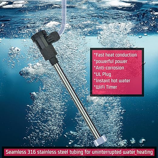 1800W Immersion Water Heater for Pool & Hot Tub – Portable Electric Submersible Heater with Auto Shut-Off, and WiFi Timer for Bathtub, Swimming Pool, Above Ground Pool, Baptistry, and Spa