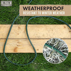 10 ft Outdoor Extension Cord 3 Outlet, 16/3 SJTW Weatherproof Multiple Plugs Green Extension Cord 3 Prong, 13 Amp Exterior Power Cable Three Way Plug for Outside & Landscaping