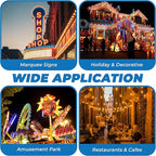 OHLECTRIC Amber Night Light Bulbs (10-Pack) 11-Watt S14 Sign Bulb, Decorative Light Bulbs, E26 Medium Base, Colorful Bulbs, Dimmable, Sign Replacement Lamp for Indoor & Outdoor Use. Avg Hours 5000