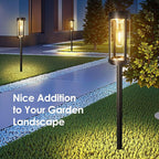Bright Solar Pathway Lights Outdoor, 2 Pack Upgraded Solar Powered Garden Lights Waterproof, Auto On/Off Solar Yard Light for Lawn Patio Walkway Driveway Landscape Lighting Decor (Warm White, 2 Pack)