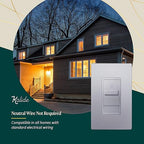 TOPGREENER Digital Dimmer Light Switch for 200W Dimmable LED/CFL Lights, Single Pole Led Slide Dimmer Switch, Neutral Wire Not Required, UL Listed, TGDS1-SV, Silver,1 Pack