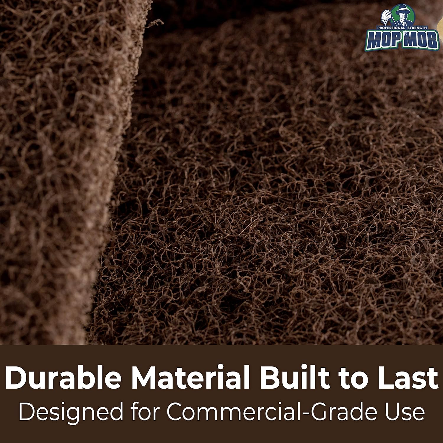 Heavy Duty XL Brown Scouring Pad 5 Pack. 10 x 4.5in Large Multipurpose Nylon Scrubbing Sponges. Clean Bathrooms, Kitchens, Counters and Floors to Erase Grime and Make Surfaces Sparkle