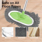 Reusable Microfiber Chenille Mop Pads Compatible with Swiffer Sweeper, Dry Sweeping Cloths & Wet Mopping Cloths, Refills for Hardwood Surface Floor Cleaning, 4 Pack (Grey)