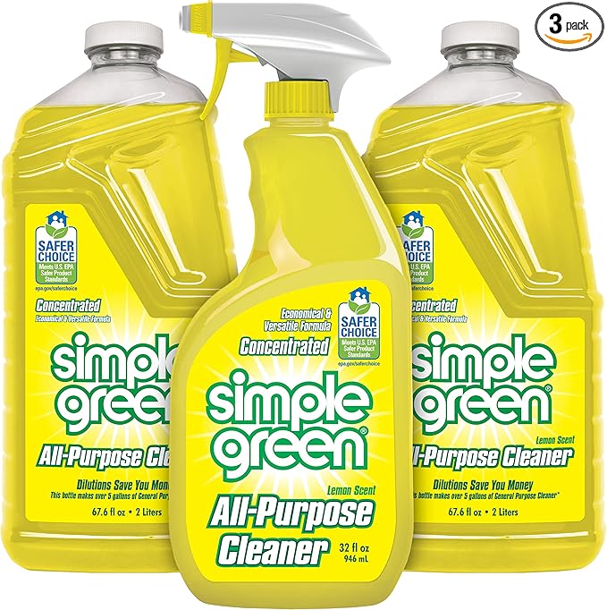 Simple Green All Purpose Cleaner Spray and Refill, Green, 3 Piece Set, 1 Count (Lemon)