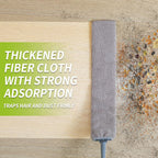 Skinny Duster with Extension Pole for Under Furniture, Under Appliance Cleaning Tool with 3 Microfiber Dusting Cloths, Retractable Flat Duster for Under Refrigerator, Tight Spaces, Gap