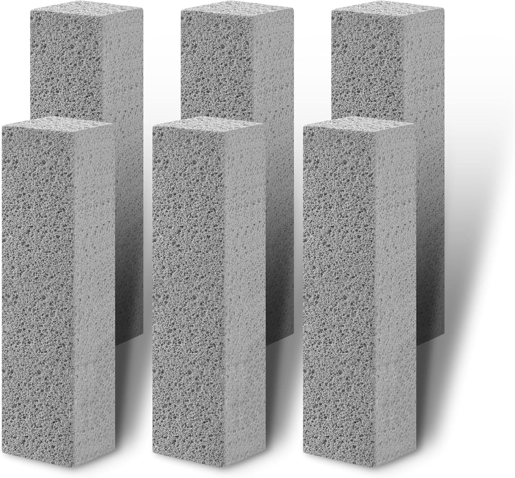6 ps Pumice Stone Toilet Cleaning Tool Stain Hard Water Ring Remover for Toilet, Pool, Bathroom, Sink (Pumice-Grey1)