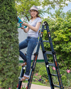 Ladder, A Frame 5 Step Ladder Extension, 17 Ft Anti-Slip Multi Position Ladder, Storage Folding Ladder, 330 lbs Security Load Telescoping Aluminum Ladders for Stairs Home Indoor Outdoor Roof