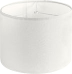 Linen Drum Lamp Shade - Heather White - 13" x 13" x 10" - Easy Installation & Versatile Home Decor | Round Shade for Table & Desk Lamps - ASSEMBLY REQUIRED