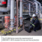 3M Secure Click Full Face Reusable Respirator with Large Lens, Speaking Diaphragm and Push Button Seal Check, FF-802, Painting, Sanding, Chemical Clean-up, Sawing, Medium