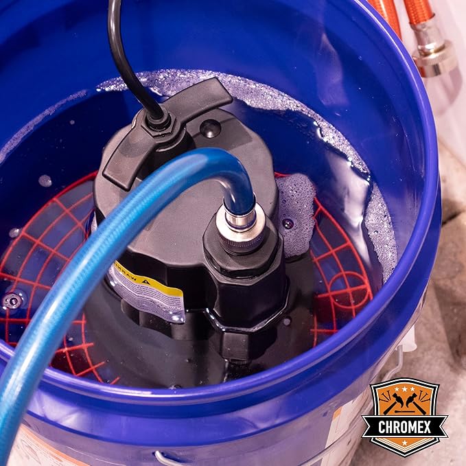 Chromex Tankless Water Heater Flush Kit with Concentrated Vinegar, Dilutes to 4 Gallons and 1/6HP Extra Strength Pump