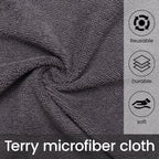 Greenfound Microfiber Cleaning Cloth Roll -80 Pack, 11.5x11.5, Tear Away Towels, Reusable and Washable Rags, Grey