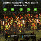 XMCOSY+ Solar Pathway Lights Outdoor, 25 LM LED Garden Lights with Seed Glass, 2-Tone/Colour, Waterproof Solar Powered Decorative Lighting for Yard Landscape Driveway Walkway (Warm White)