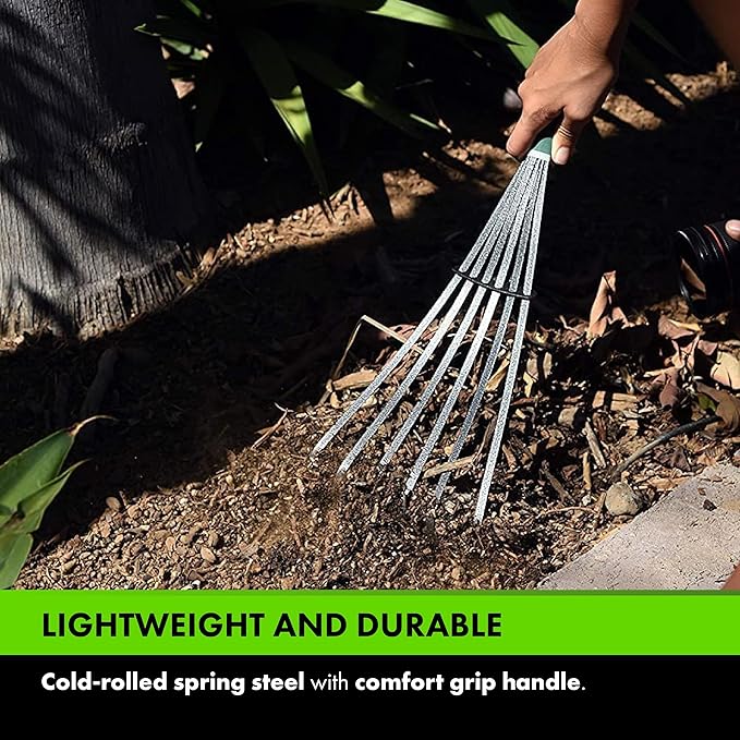 Yard Butler Terra Garden Hand Tools - Weeding Hand Tiller Tool for Efficient Gardening - Weed Remover Tool for Lawn & Garden Care - Durable Gardening Accessory, Whisk Rake