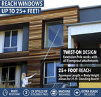 EVERSPROUT 7-to-20 Foot Swivel Squeegee & Microfiber Glass Window Scrubber, Window Squeegee & Window Cleaner, Light-Weight Window Washing Kit with Extension Pole, Squeegee for Window Cleaning