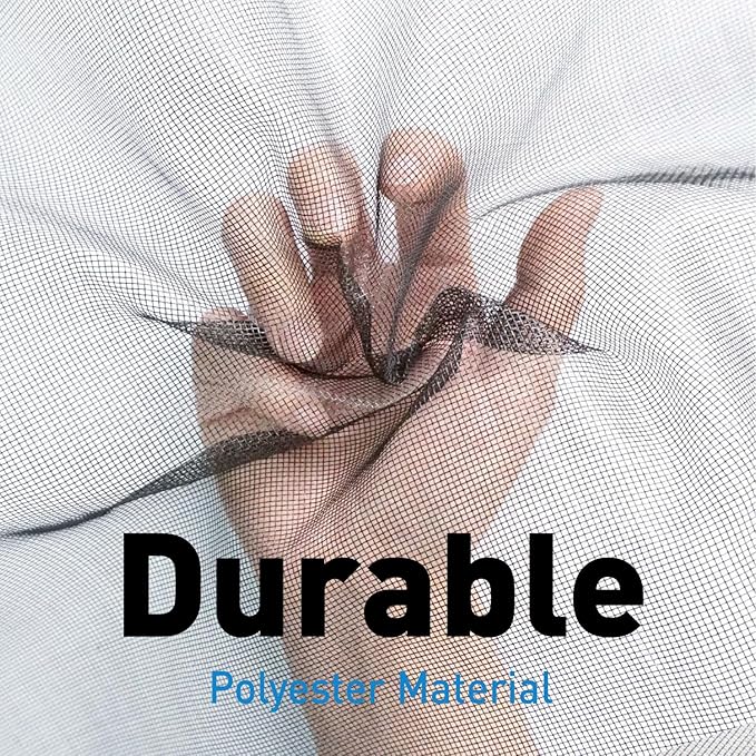 Window Screen Replacement Kit, 48"W × 99"L Durable Polyester Adjustable Screen Mesh with Retainer Spline (32ft) for DIY Project Window Screen Door Screen Replacement & Repair, Grey